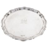 A George VI silver tray, hallmarked Sheffield 1937