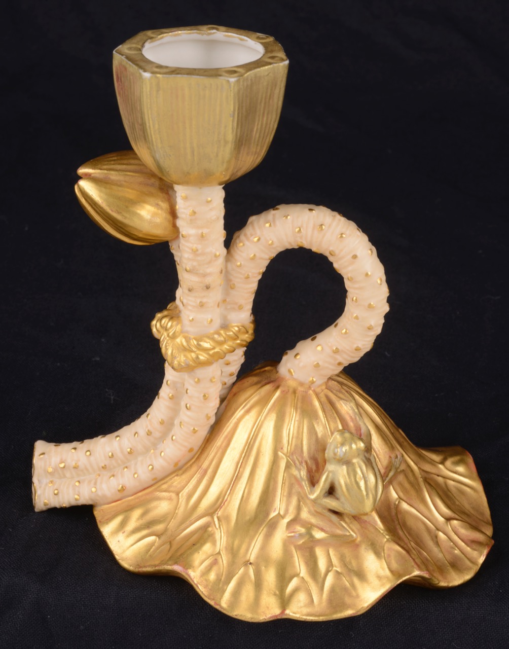 An unusual Royal Worcester candlestick, circa 1900 - Image 2 of 4