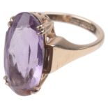 A gold mounted amethyst dress ring