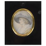 An early 20th c. portrait miniature on ivory of a lady