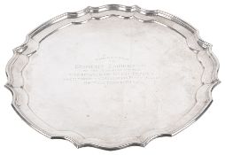 A George VI silver tray, hallmarked Sheffield 1941