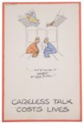 Fougasse (Kenneth C B 1886-1965) Careless Talk Costs Lives lithograph