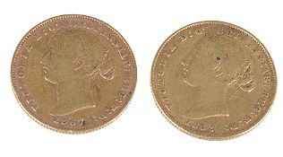 Two Queen Victoria gold full sovereigns, Sydney Mint(2)