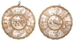 A pair of Meji period Satsuma saucer dishes(2)