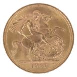 A Queen Elizabeth II 1957 gold full sovereign