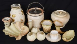 A collection of Royal Worcester blush ivorY(11)