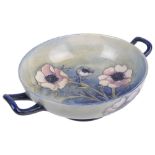 A Moorcroft 'Anemone' twin handled bowl, early 20th c.