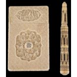 A 19th c. Cantonese ivory card case (2)