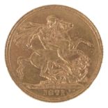 A Queen Victoria 1871 gold full sovereign