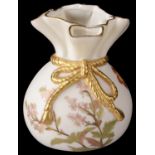 A Royal Worcester blush ivory spill vase