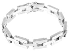 A heavy hallmarked silver modernist bracelet