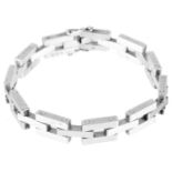 A heavy hallmarked silver modernist bracelet