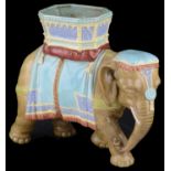 A Royal Worcester majolica glazed vase modelled as an elephant