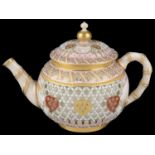 A Royal Worcester cabinet reticulated teapot, attr. to George Owen