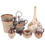 A collection of Doulton Lambeth and Royal Doulton stoneware wares(9)