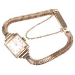 A 9ct gold Omega ladies wristwatch with 9ct chain link bracelet