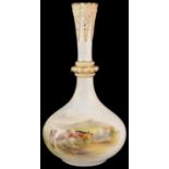 A Graingers Worcester blush ivory vase by John Stinton