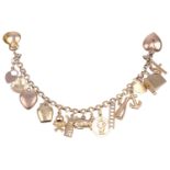 A 9ct gold delicate charm bracelet