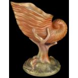 A small Royal Worcester vase modelled as a nautilus shell