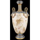 A rare and possibly unique Royal Worcester twin handled vase, c1890