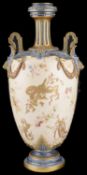 A rare and possibly unique Royal Worcester twin handled vase, c1890