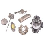 A small collection of various Vict. silver and later jewellery (qty)