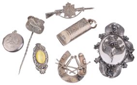 A small collection of various Vict. silver and later jewellery (qty)