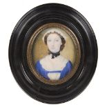 A 19th c. portrait miniature of a young girl