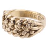 An 18ct gold 'plaited' ring, Birmingham 1925