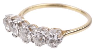 A five stone diamond set ring