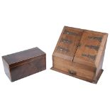 20th c. oak correspondence box and a 19th c. mahogany tea caddy (2)