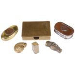 A collection of novelty snuff boxes and vesta cases(6)