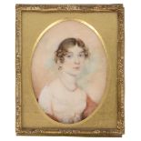 A 19th c. portrait miniature on ivory of Maria Lady Downes