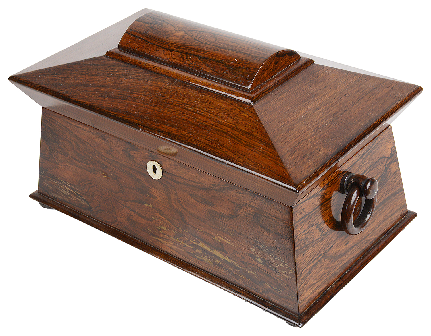 A Vict. rosewood tea caddy