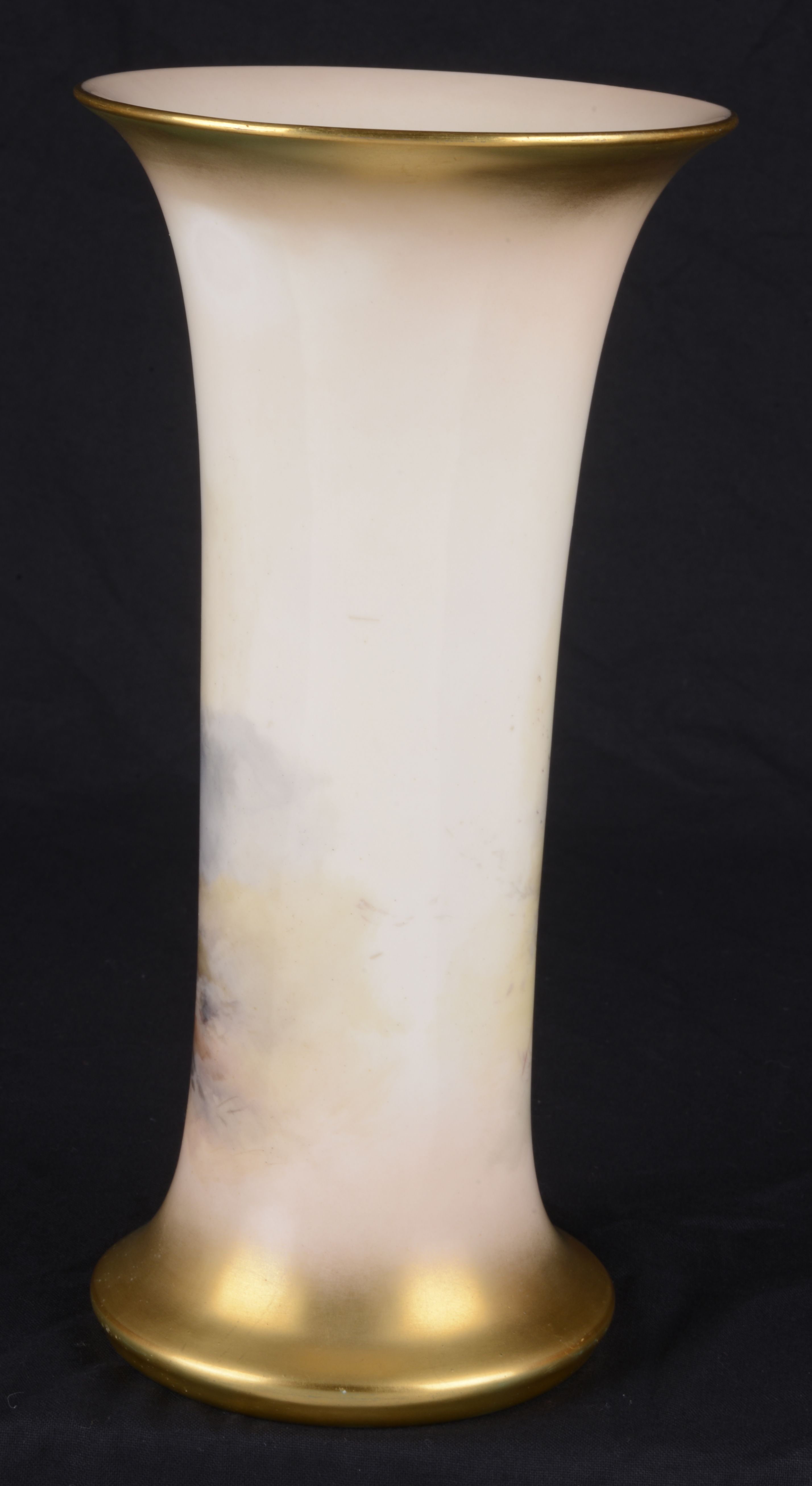 A Royal Worcester trumpet vase hand painted by James Stinton - Image 2 of 3