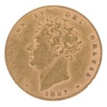 A George IV 1827 gold half sovereign