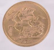 An Edward VII 1904 gold full sovereign