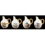 Four Royal Worcester blush ivory miniature ewers(4)