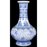 A Chinese 20th c. blue & white bottle vase