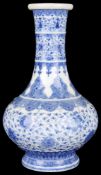 A Chinese 20th c. blue & white bottle vase