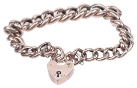 A 9ct rose gold hollow curb link bracelet