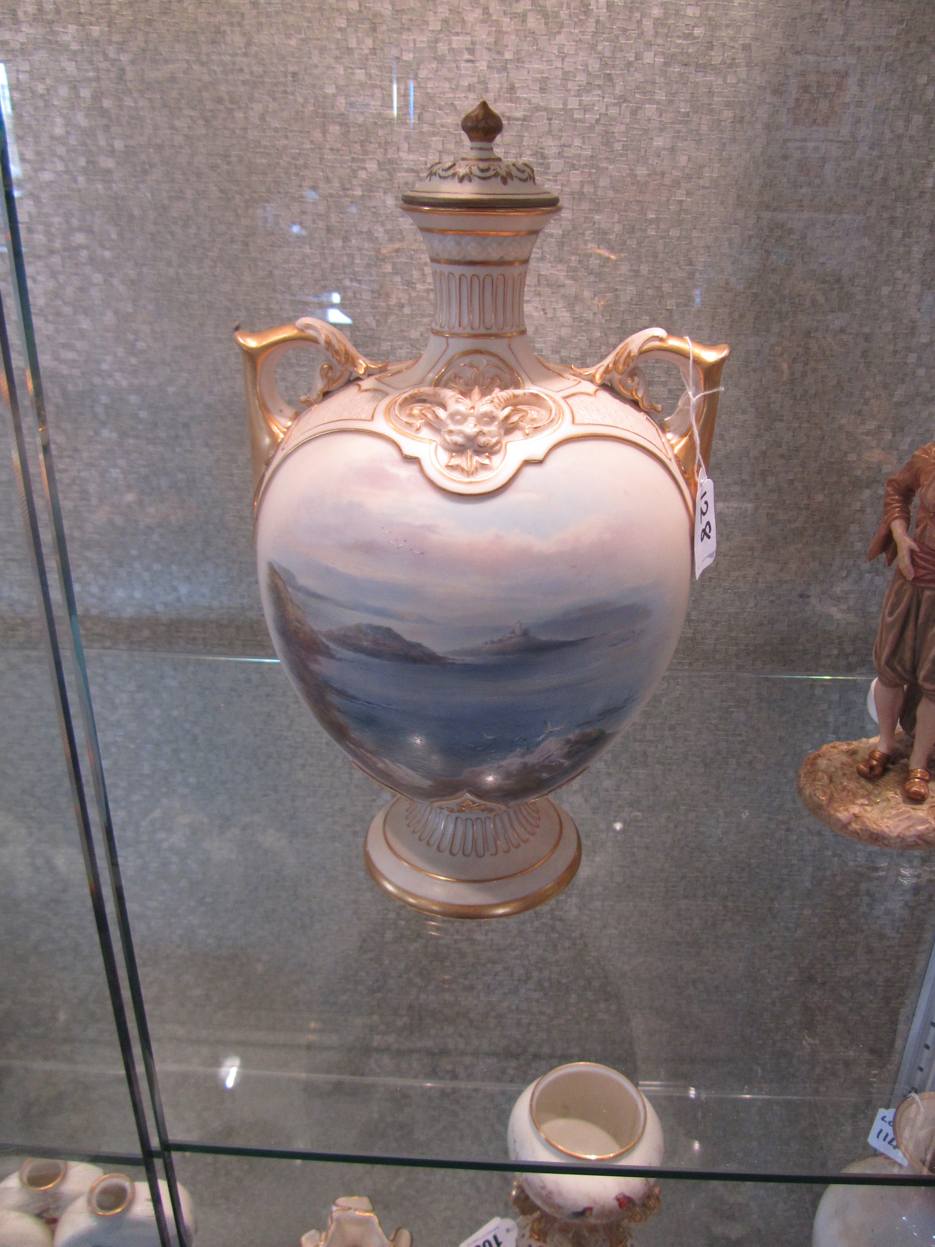 A Royal Worcester twin handled vase and cover Edward Salter, c1893 - Image 4 of 15