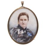 A late 19th c. portrait on ivory of a lady