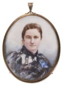 A late 19th c. portrait on ivory of a lady