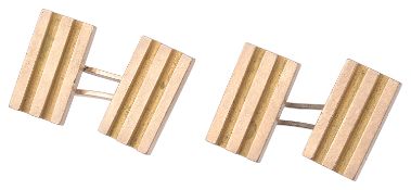 A pair of 9ct gold rectangular cufflinks