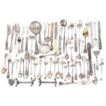 A collection of Victorian and later silver flatware