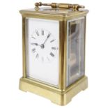 A four glass brass striking carriage clock, 20th century