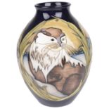 A contemporary Limited Edition Moorcroft vase "Otters at Play" designed by Kerry Goodwin, circa 2011