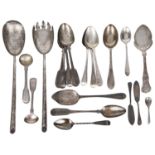 A collection of Victorian and later silver flatware