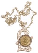 A Victorian 1893 fine gold sovereign in removable pendant mount